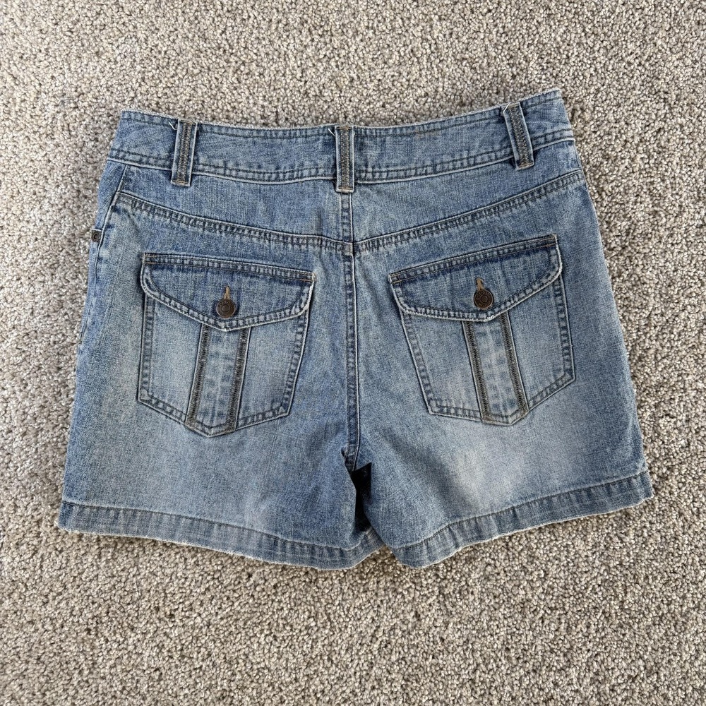 Y2K Sonoma Life + Style Denim Shorts Womens 8 Blue Utility Pockets 100% Cotton